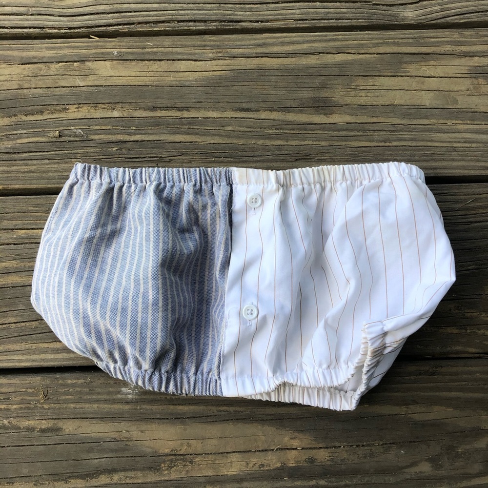 Blue and White Crop Top